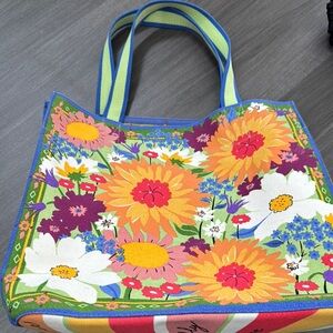 Brighton “in the garden” Orange and Yellow Floral Tote Bag